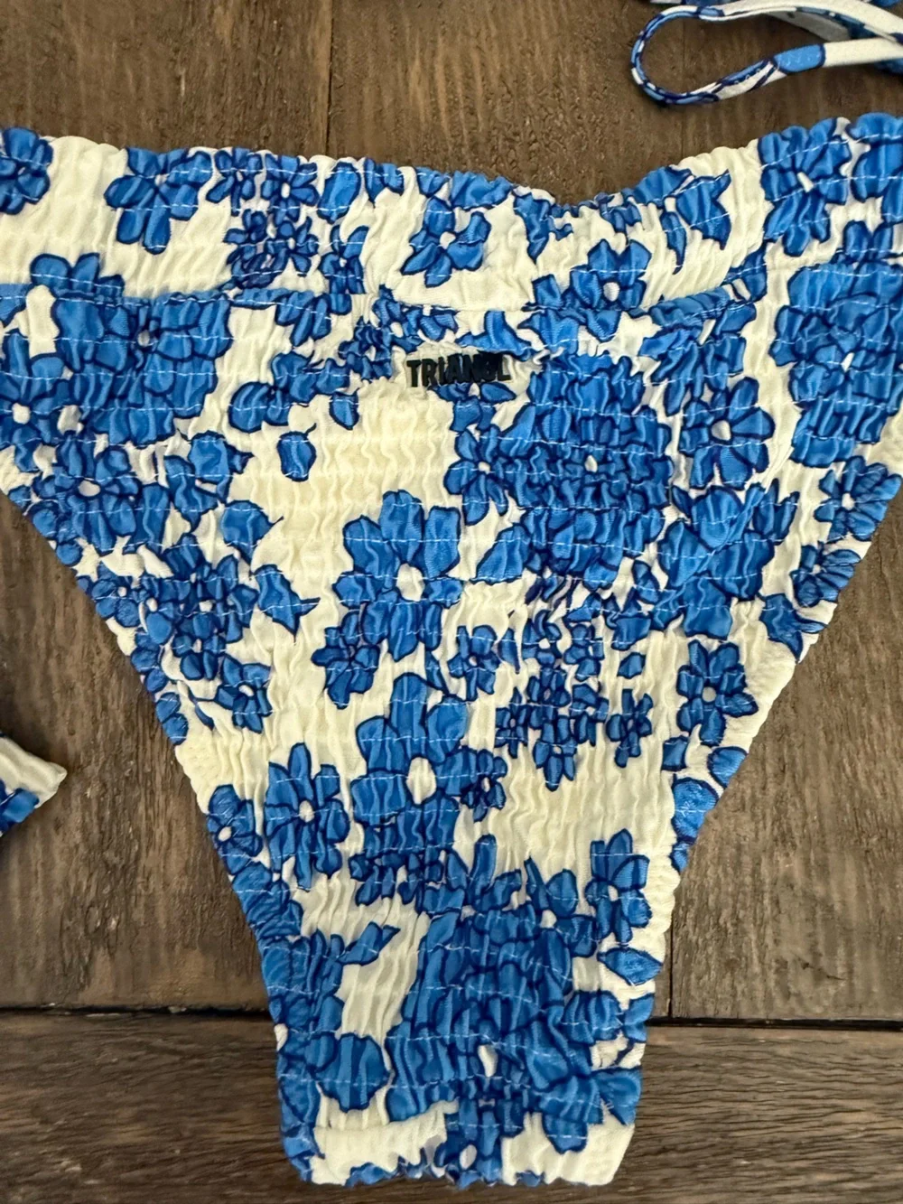 triangl swimwear Blue and White Floral Bikini